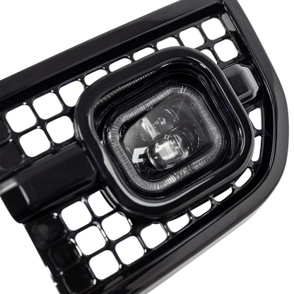 Defender Front Bumper Intakes with Nolden Powercube DRL's, alternate product view 3