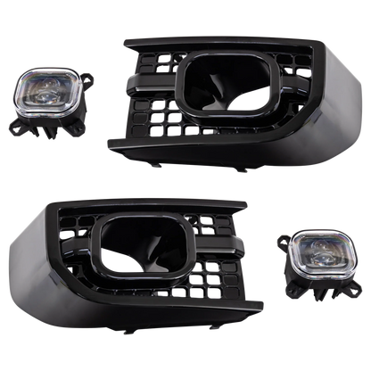 Defender Front Bumper Intakes with Nolden Powercube DRL's, alternate product view 2